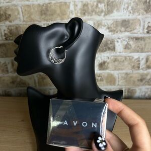 Avon Sterling Silver Classic swirl Hoop Earrings 925 gothic boho Y2K 2007 fairy
